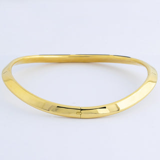 Halsreif aus 750 Gelbgold mit Onyx und Brillant, nachhaltiger second hand Schmuck perfekt aufgearbeitet