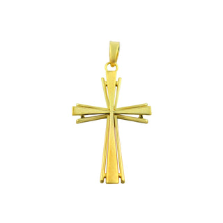 Kreuzanhänger aus 585 Gelbgold, nachhaltiger second hand Schmuck perfekt aufgearbeitet