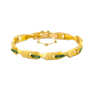 Lapponia Armband aus 585 Gelbgold mit Zoisit, nachhaltiger second hand Schmuck perfekt aufgearbeitet