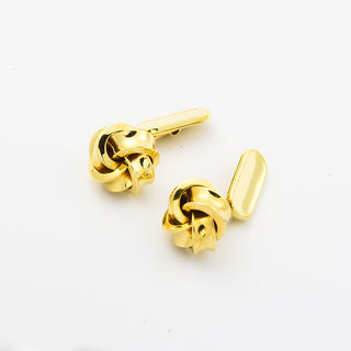 Manschettenknöpfe Knoten aus 585 Gelbgold, nachhaltiger second hand Schmuck perfekt aufgearbeitet