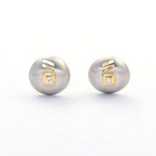 Oeding-Erdel Brillantohrstecker aus 950 Gelbgold/Platin, nachhaltiger second hand Schmuck perfekt aufgearbeitet