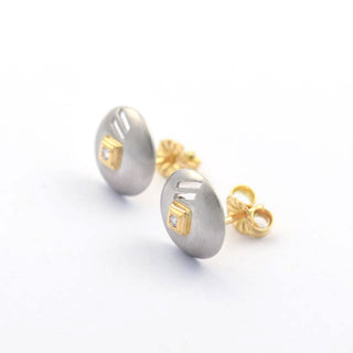 Oeding-Erdel Brillantohrstecker aus 950 Gelbgold/Platin, nachhaltiger second hand Schmuck perfekt aufgearbeitet