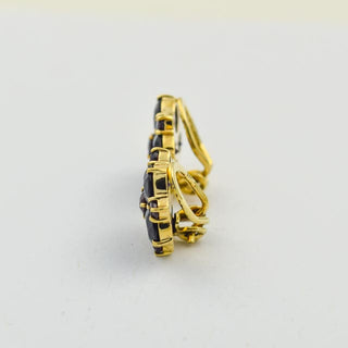 Granatohrclips aus 333 Gelbgold, nachhaltiger second hand Schmuck perfekt aufgearbeitet