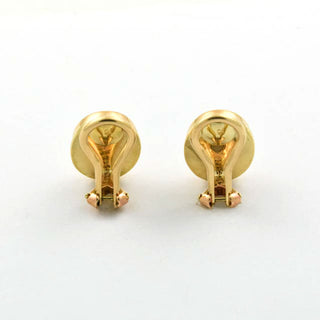 Ohrclips aus 585 Gelbgold mit Opal, nachhaltiger second hand Schmuck perfekt aufgearbeitet