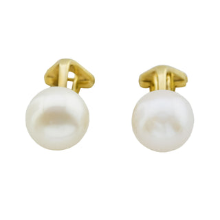 Perlenohrclips aus 585 Gelbgold, nachhaltiger second hand Schmuck perfekt aufgearbeitet