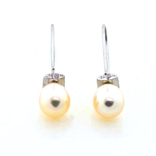 Perlenanhänger aus 750 Weißgold mit Brillant, nachhaltiger second hand Schmuck perfekt aufgearbeitet