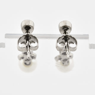 Perlenohrhänger aus 585 Weißgold mit Brillant, nachhaltiger second hand Schmuck perfekt aufgearbeitet