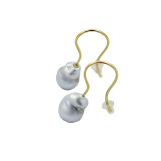 Perlenohrhänger aus 585 Gelbgold, nachhaltiger second hand Schmuck perfekt aufgearbeitet