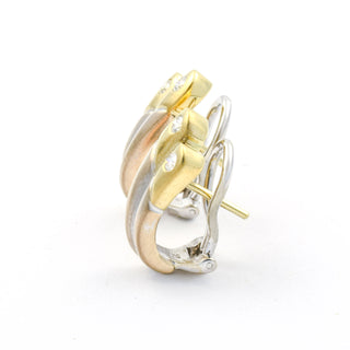 Brillantohrstecker aus 585 Gelb- und Weißgold, nachhaltiger second hand Schmuck perfekt aufgearbeitet