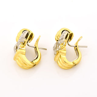 Brillantohrstecker aus 750 Gelb- und Weißgold, nachhaltiger second hand Schmuck perfekt aufgearbeitet