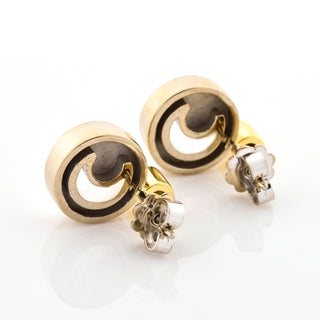 Brillantohrstecker aus 750 Gelb- und Weißgold, nachhaltiger second hand Schmuck perfekt aufgearbeitet