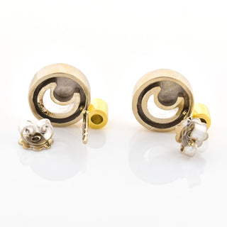 Brillantohrstecker aus 750 Gelb- und Weißgold, nachhaltiger second hand Schmuck perfekt aufgearbeitet