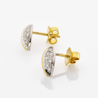 Brillantohrstecker aus 750 Gelb- und Weißgold, nachhaltiger second hand Schmuck perfekt aufgearbeitet