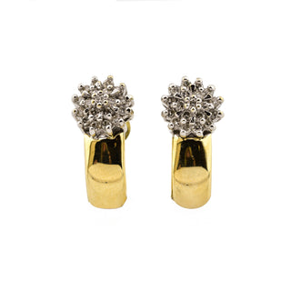 Brillantohrstecker aus 585 Gelb- und Weißgold, nachhaltiger second hand Schmuck perfekt aufgearbeitet