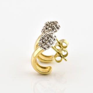 Brillantohrstecker aus 585 Gelb- und Weißgold, nachhaltiger second hand Schmuck perfekt aufgearbeitet