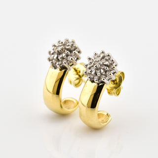 Brillantohrstecker aus 585 Gelb- und Weißgold, nachhaltiger second hand Schmuck perfekt aufgearbeitet