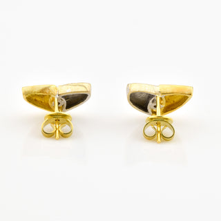 Brillantohrstecker aus 750 Gelb- und Weißgold, nachhaltiger second hand Schmuck perfekt aufgearbeitet