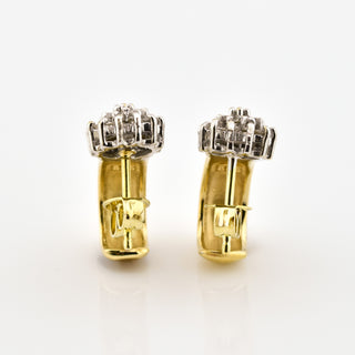 Brillantohrstecker aus 585 Gelb- und Weißgold, nachhaltiger second hand Schmuck perfekt aufgearbeitet