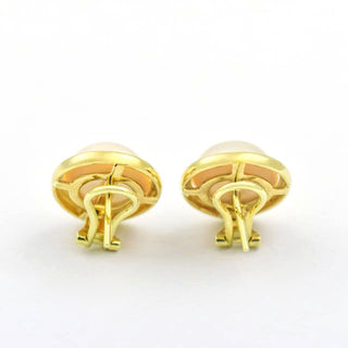 Perlenohrstecker aus 585 Gelbgold mit Brillant, nachhaltiger second hand Schmuck perfekt aufgearbeitet