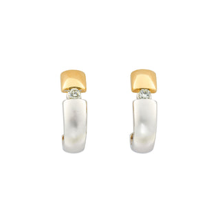 Brillantohrstecker aus 585 Gelb- und Weißgold, nachhaltiger second hand Schmuck perfekt aufgearbeitet