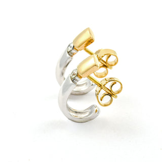 Brillantohrstecker aus 585 Gelb- und Weißgold, nachhaltiger second hand Schmuck perfekt aufgearbeitet