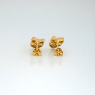 Brillantohrstecker Herzen aus 750 Gelbgold, nachhaltiger second hand Schmuck perfekt aufgearbeitet