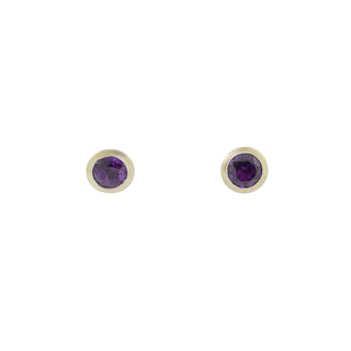 Ohrstecker aus 585 Weißgold mit Amethyst, nachhaltiger second hand Schmuck perfekt aufgearbeitet
