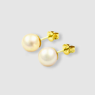 Perlenohrstecker aus Gelbgold.