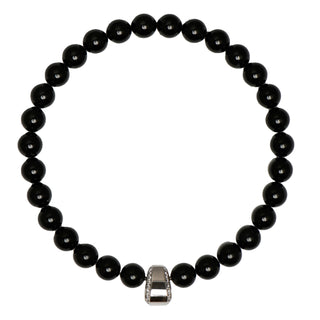 Richarz Onyxkette mit Wechselschließe aus 750 Weißgold mit Brillant nachhaltiger second hand Schmuck perfekt aufgearbeitet