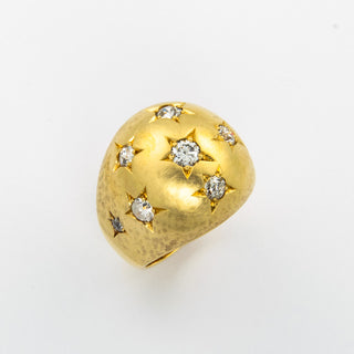 Brillantring aus 585 Gelbgold, nachhaltiger second hand Schmuck perfekt aufgearbeitet