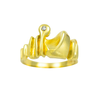 Brillantring aus 585 Gelbgold, nachhaltiger second hand Schmuck perfekt aufgearbeitet