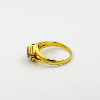 Brillantring aus 585 Gelb- und Weißgold, nachhaltiger second hand Schmuck perfekt aufgearbeitet