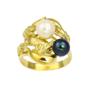 Perlenring aus 585 Gelbgold, nachhaltiger second hand Schmuck perfekt aufgearbeitet