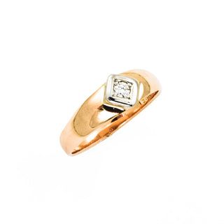 Brillantring aus 585 Gelbgold, nachhaltiger second hand Schmuck perfekt aufgearbeitet
