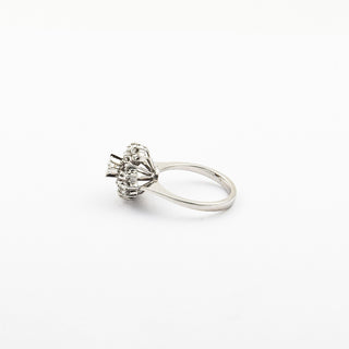 Ring aus 750 Weißgold mit Brillant und Diamant, nachhaltiger second hand Schmuck perfekt aufgearbeitet