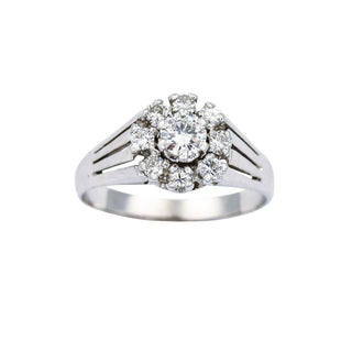 Brillantring aus 750 Weißgold, nachhaltiger second hand Schmuck perfekt aufgearbeitet