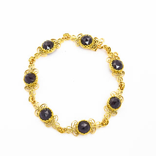 Schmuckset aus 585 Roségold mit Granat, nachhaltiger second hand Schmuck perfekt aufgearbeitet