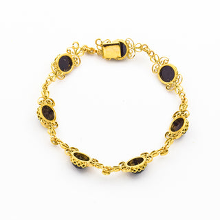 Schmuckset aus 585 Roségold mit Granat, nachhaltiger second hand Schmuck perfekt aufgearbeitet