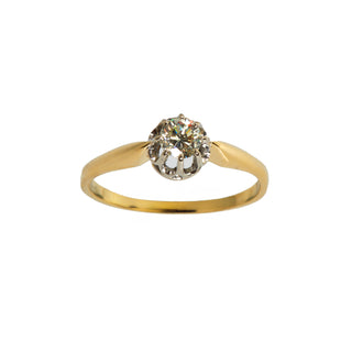 Brillantring aus 585 Gelb- und Weißgold, nachhaltiger second hand Schmuck perfekt aufgearbeitet