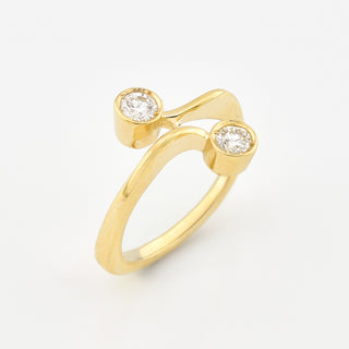 Brillantring aus 585 Gelbgold, nachhaltiger second hand Schmuck perfekt aufgearbeitet