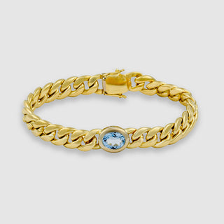 Armband Quinn aus Gelbgold mir Aquamarin aus zweiter Hand