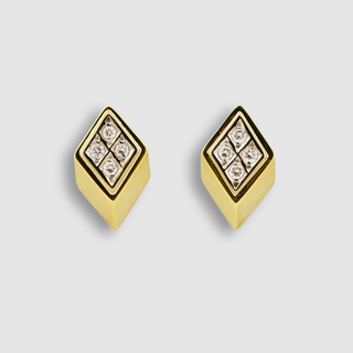 Creolen aus 750 Gelbgold mit 2 Brill. zus. ca. 0,014 ct W/si