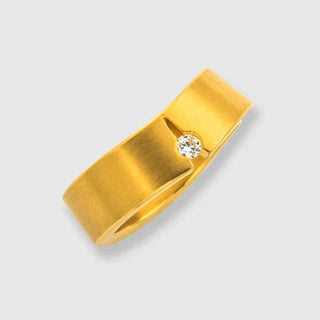 Markenschmuck aus zweiter Hand Niessing Diamantring Kerbe-II aus Gelbgold