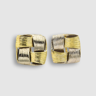 Herrenschmuck aus zweiter Hand Manschettenknöpfe aus Gelbgold mit Brillant