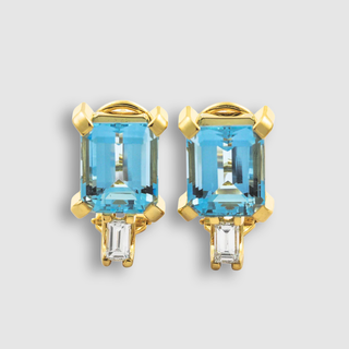 Ohrstecker mit Diamant aus Gelbgold und Platin aus zweiter Hand