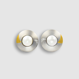 Perlenohrschmuck Ohrhaenger aus Weißgold mit Brillant aus zweiter Hand