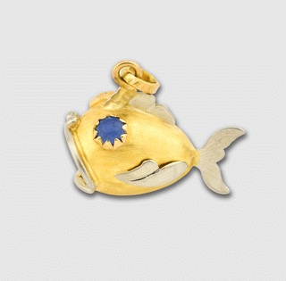 Brillantanhänger aus 585 Gelbgold, nachhaltiger second hand Schmuck perfekt aufgearbeitet