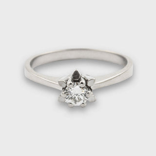 Solitärring aus 585 Weißgold mit 1 Brill. ca. 0,22 ct W/vvs