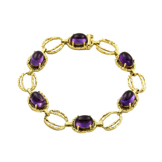 Armband aus Gelbgold mit Amethyst