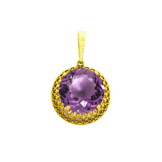 Amethystanhänger aus Gelbgold